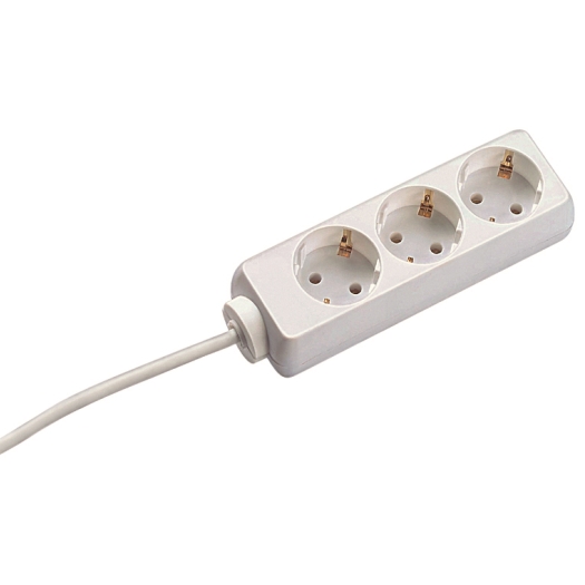 Contactdoosstrip Selly 3 x contactdozen met verhoogde contactbeveiliging wit 1,5 m voedingskabel