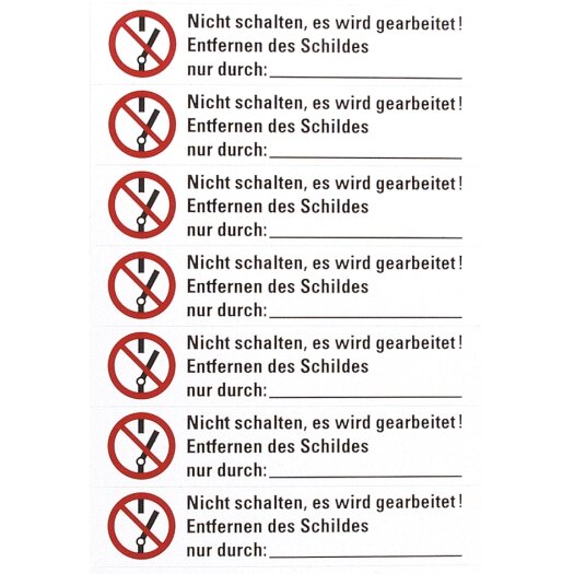 stickers "niet schakelen, wordt aan gewerkt" (Duitstalig) Bogen mit 7 Aufklebern