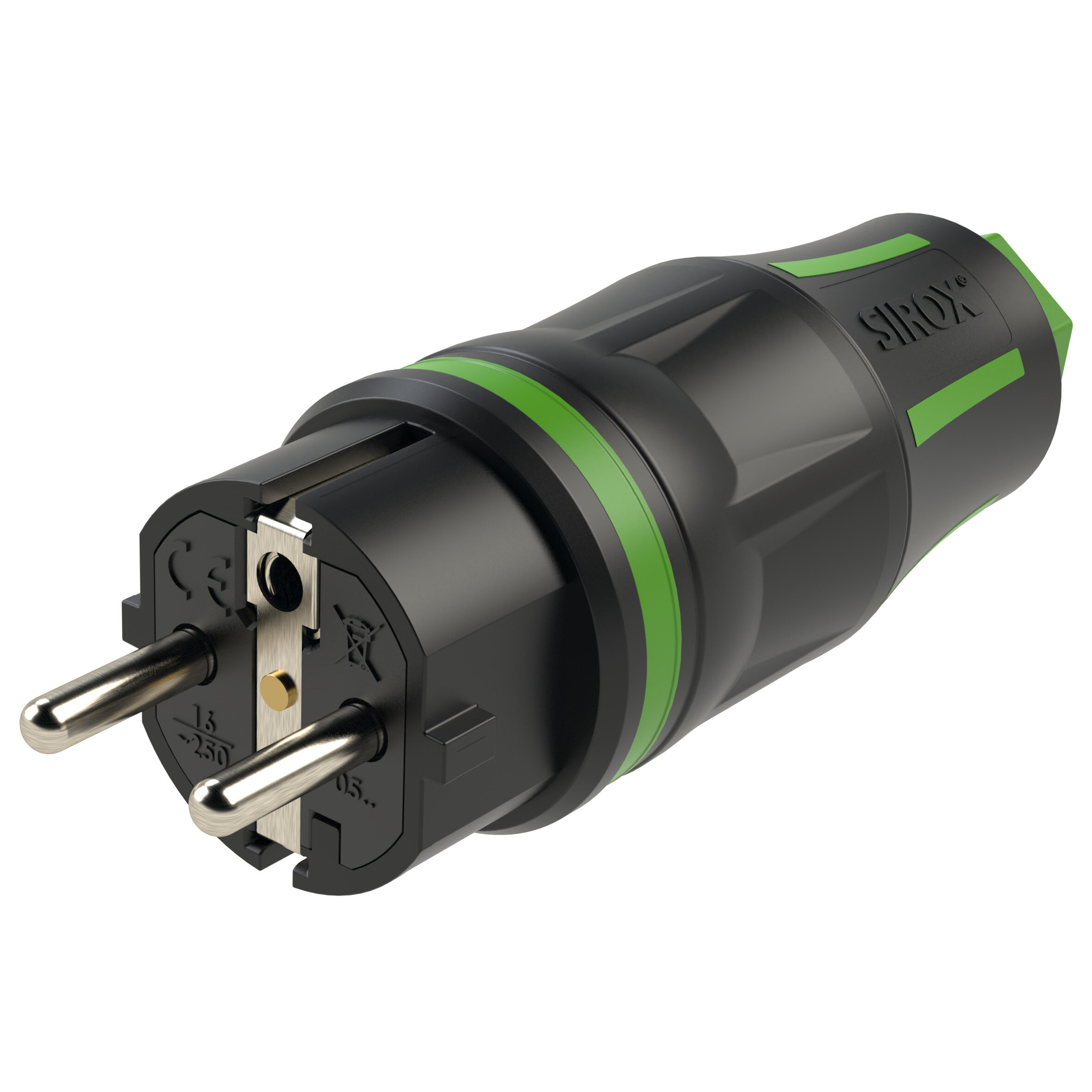SIROX profi stekker 2-polig, zwart/groen, IP54
