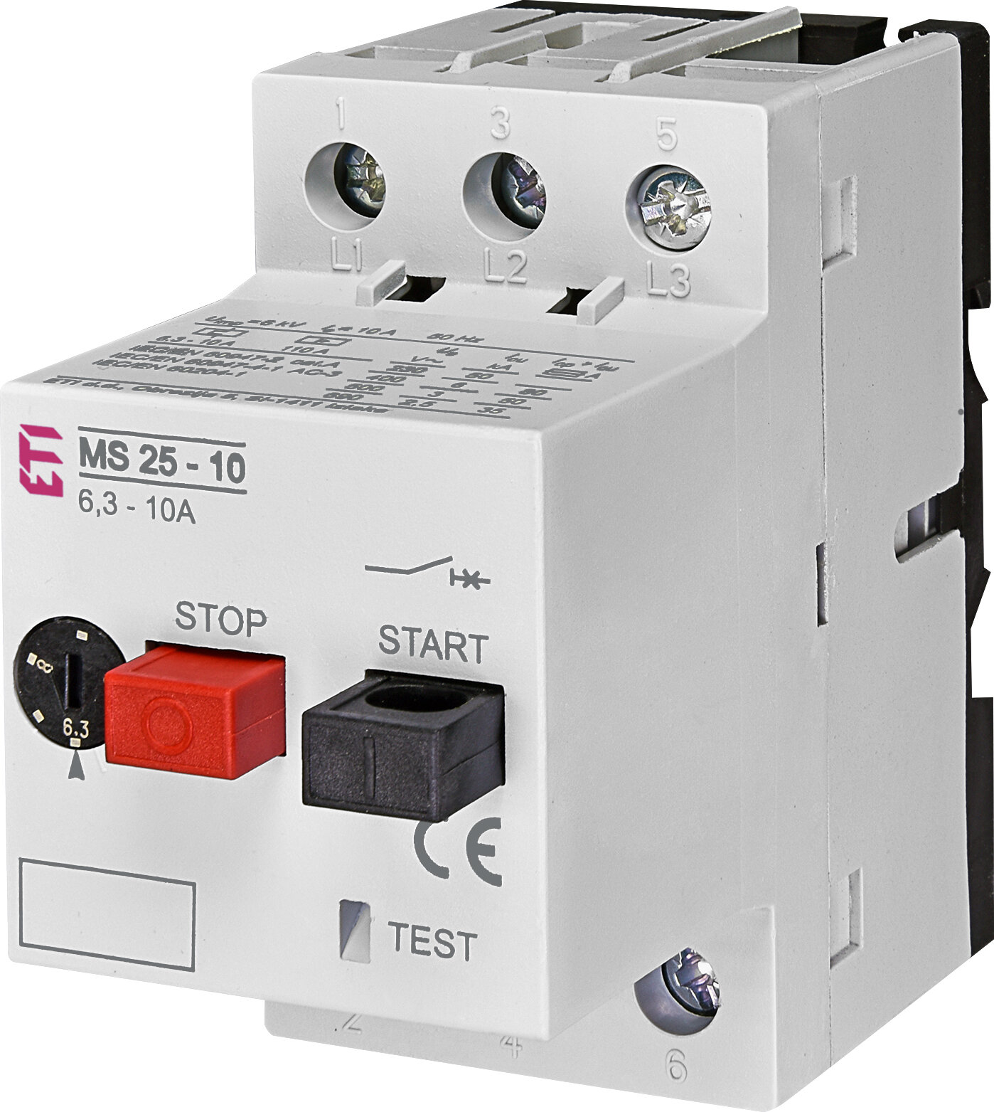 ETI motorbeveiligingsschakelaar M25 - 6,3 - 10,0 A 110 A