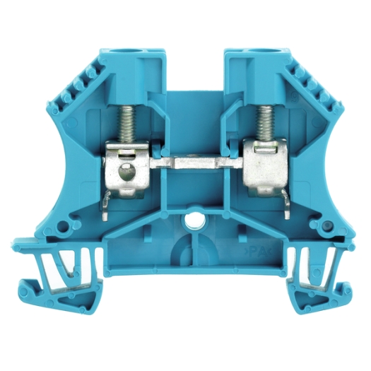 Doorvoerklem, schroefaansluiting, 6 mm², 800 V, 41 A, aantal aansluitingen: 2, TS 35, blauw