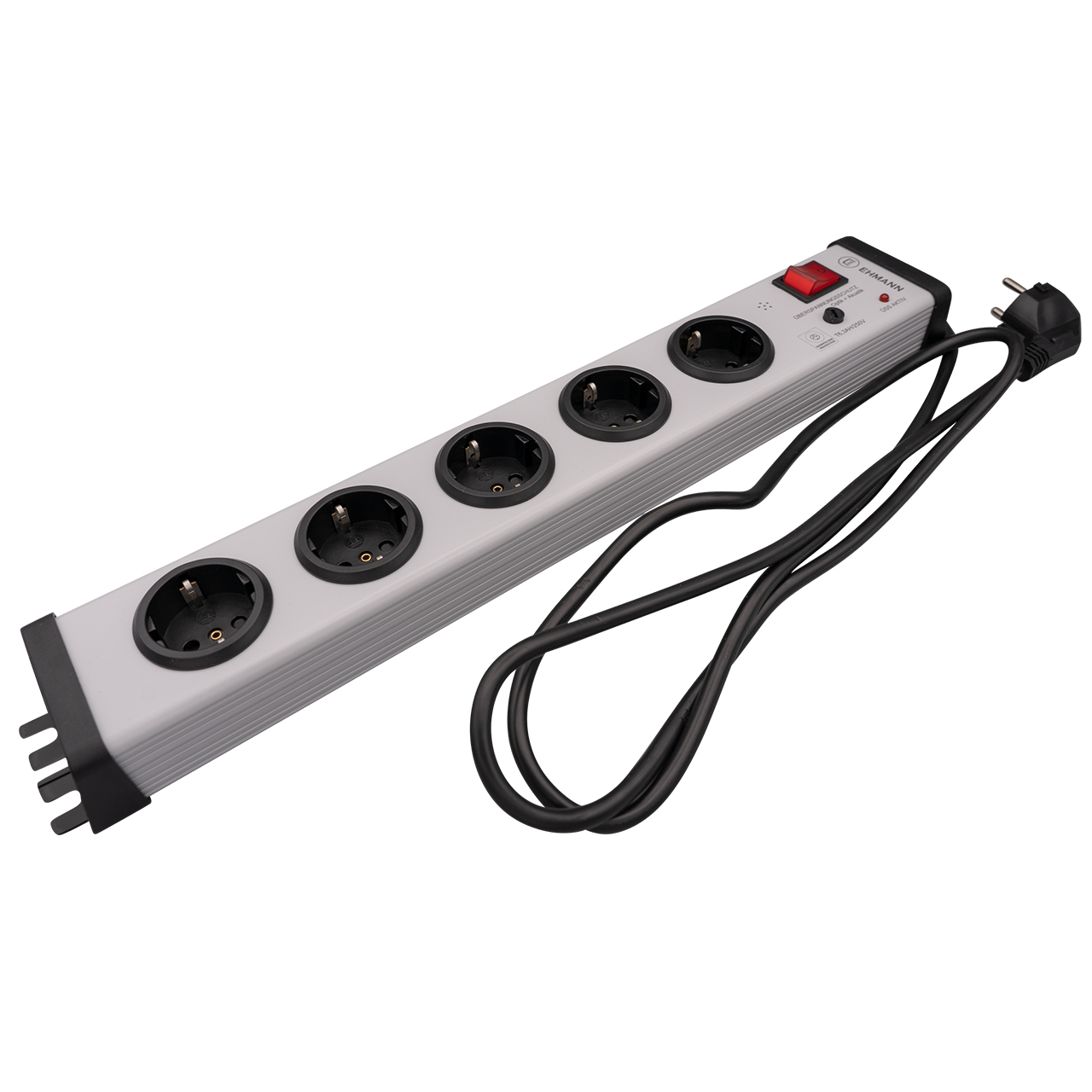5-voudig stekkerdoos  apparatenbescherming  5-voudig 19"