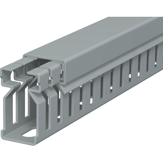 Bedradingskanaal 30x15x2000, PVC, steengrijs, RAL 7030
