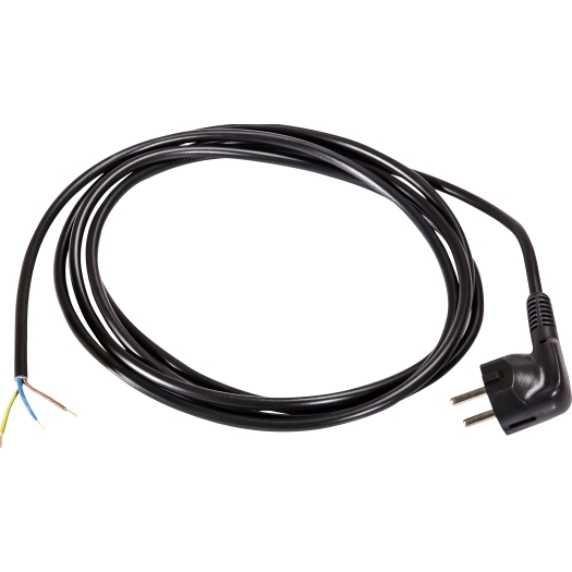 Kunststof aansluitsnoer H05VV-F 3 G 0,75 mm², met haakse stekker zwart 2 m