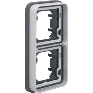 Berker W.1 afdekraam 2V verticaal grijs IP55