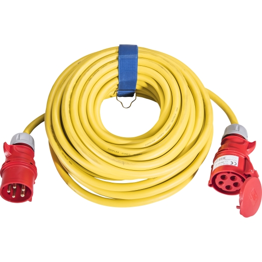 SIROX® CEE-verlengkabel H07RN-F 5G4,0 mm², 32 A, 5-polig, 400 V, 6 h 25 m geel SIROX® CEE-verlengkabel H07RN-F 5G4,0 mm², 32 A, 5-polig, 400 V, 6 h 25 m geel