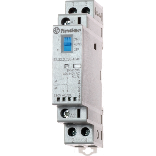 Installatierelais 2 maakcontacten, 230 V AC/DC 1 TE