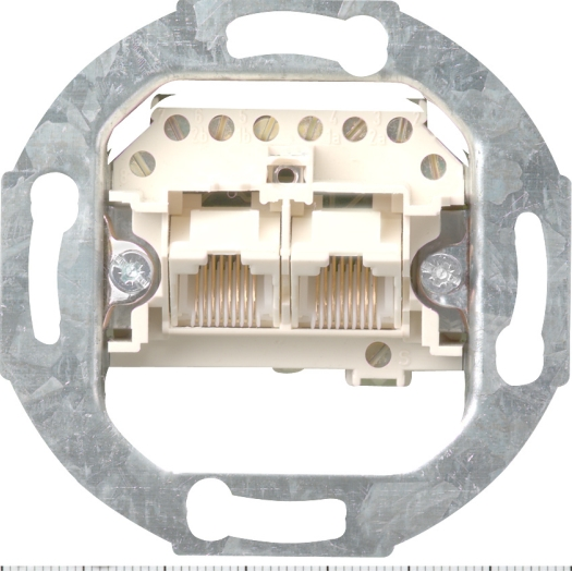 Gira RJ45 telefoon wandcontactdoos CAT3 2-voudig enkel bedraad (018700)