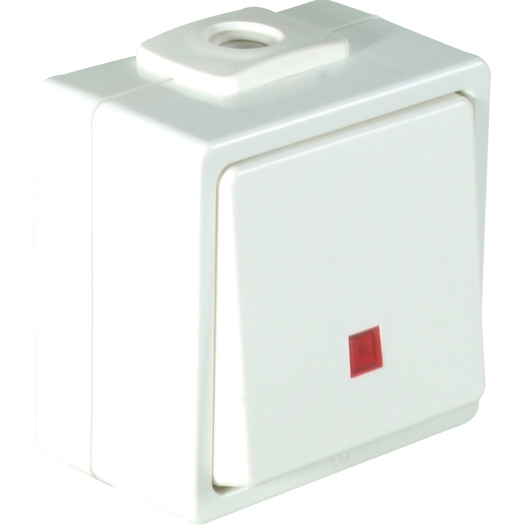 OPUS® AQUA (puls) schakelaar met verlichting Verwarming noodstop-schakelaar, 2-polig, rode lens held