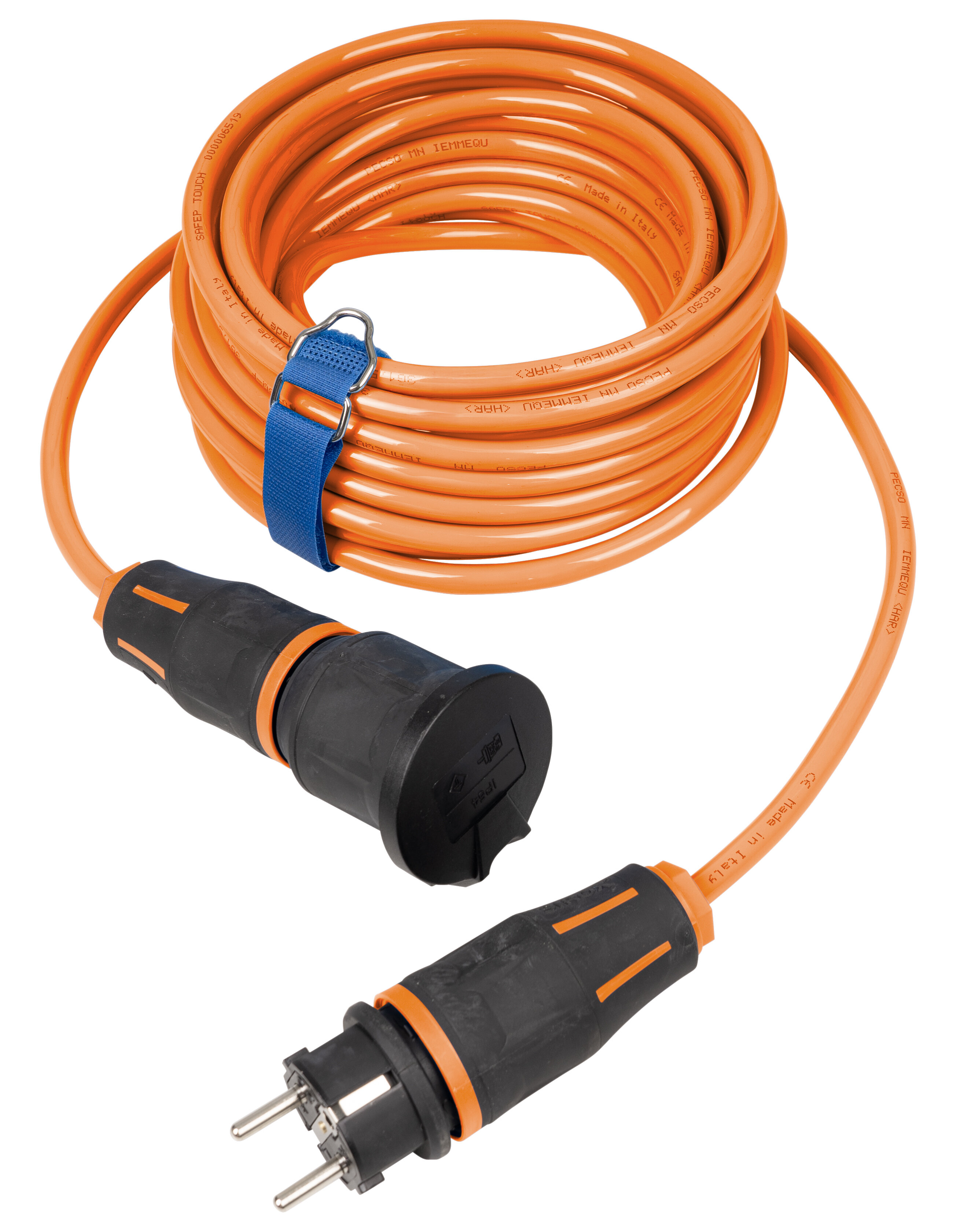 SiRoX verlenging H07BQ-F 3G2,5 10m fluorescerend oranje, VG connector sw/sw