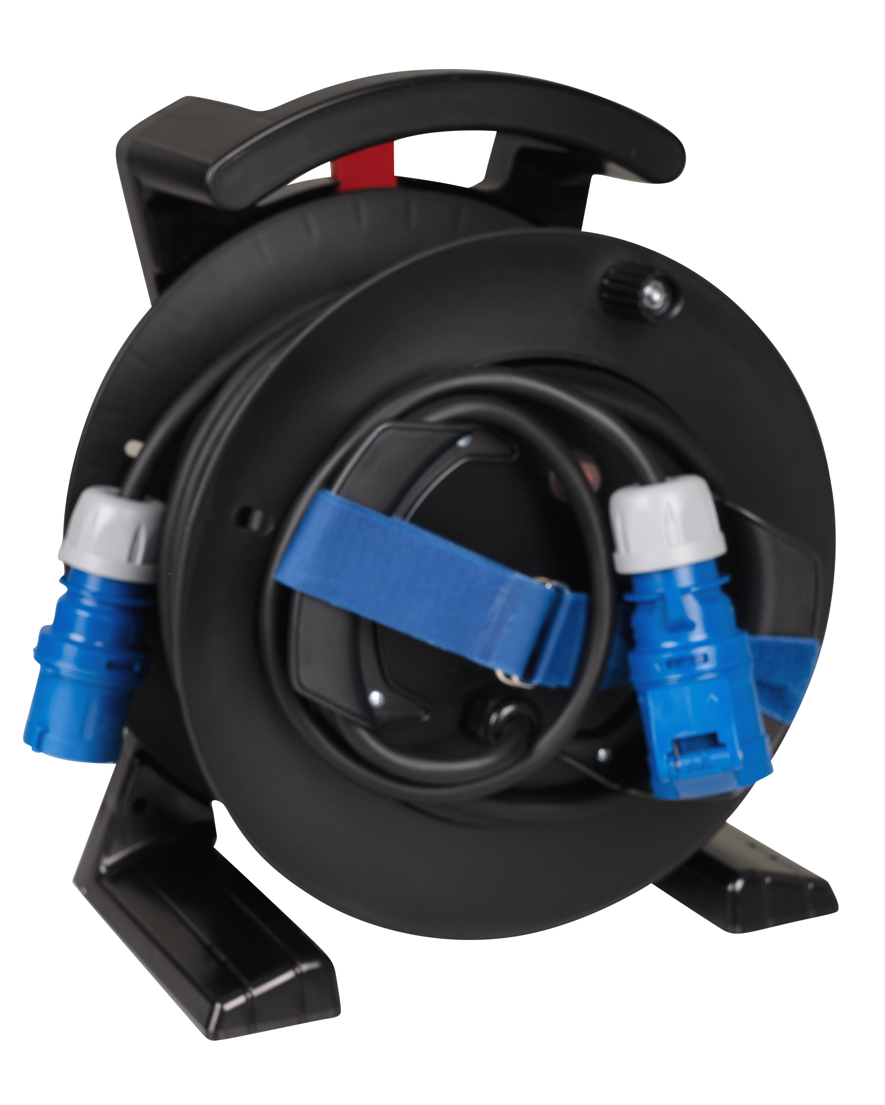 JUMBO kabelhaspel 2.0 in blauw, 1 CEE-stekker, 1 CEE-koppeling, H07RN-F 3G2,5 mm², 25 m
