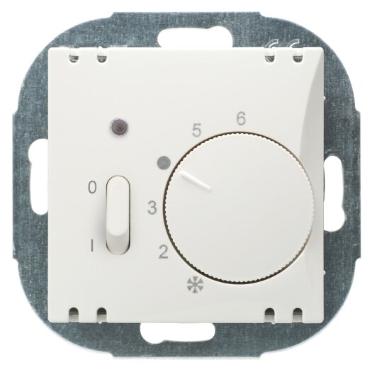OPUS 55 kamerthermostaat, verbreekcontact, met handschakelaar AAN/UIT polarwit