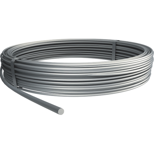 Ronde geleider snoer kwaliteit, 75m ring 8mm, aluminium