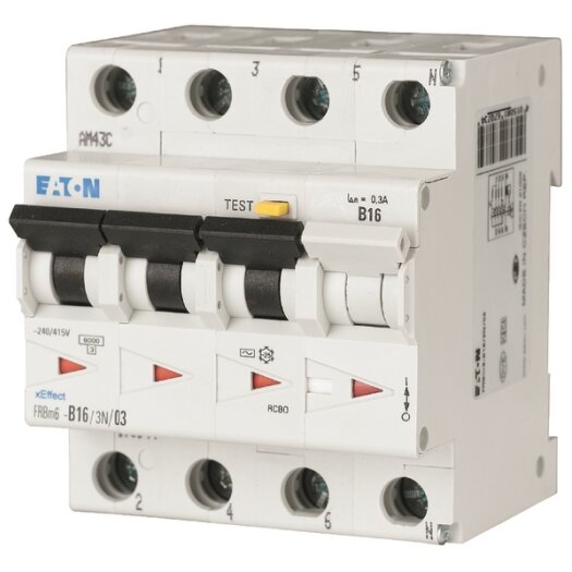 FI/LS, 16A, 30mA, LS-kar. B, 3p+N, FI-kar: A