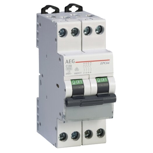 AEG installatieautomaat 4-polig + N, B16 A, "EPC 64 N" - 2 modulen breed
