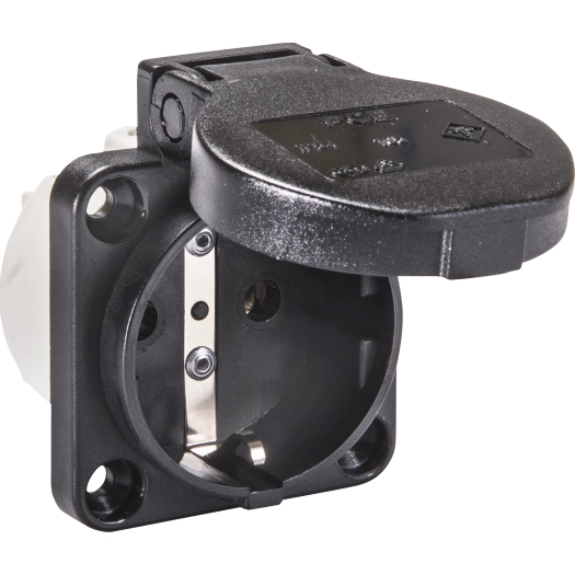 Machinecontactdozen IP 54 zwart (RAL 9005) van achteren 50 x 50 mm 38 x 38 mm