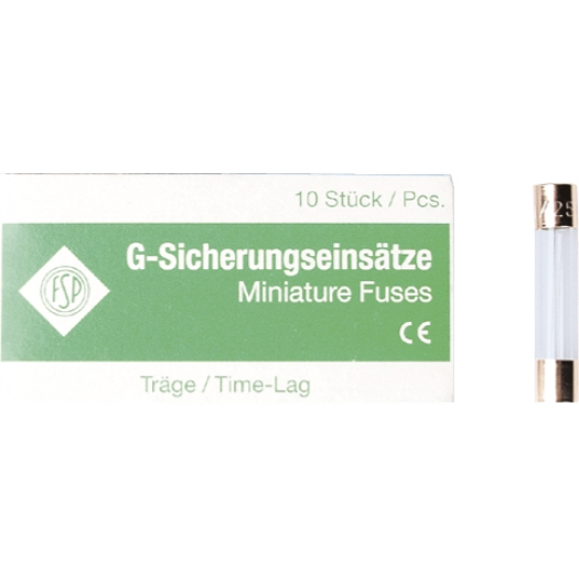 Glaszekeringen G-smeltelement, traag, 6,3 x 32 mm 6,3 A