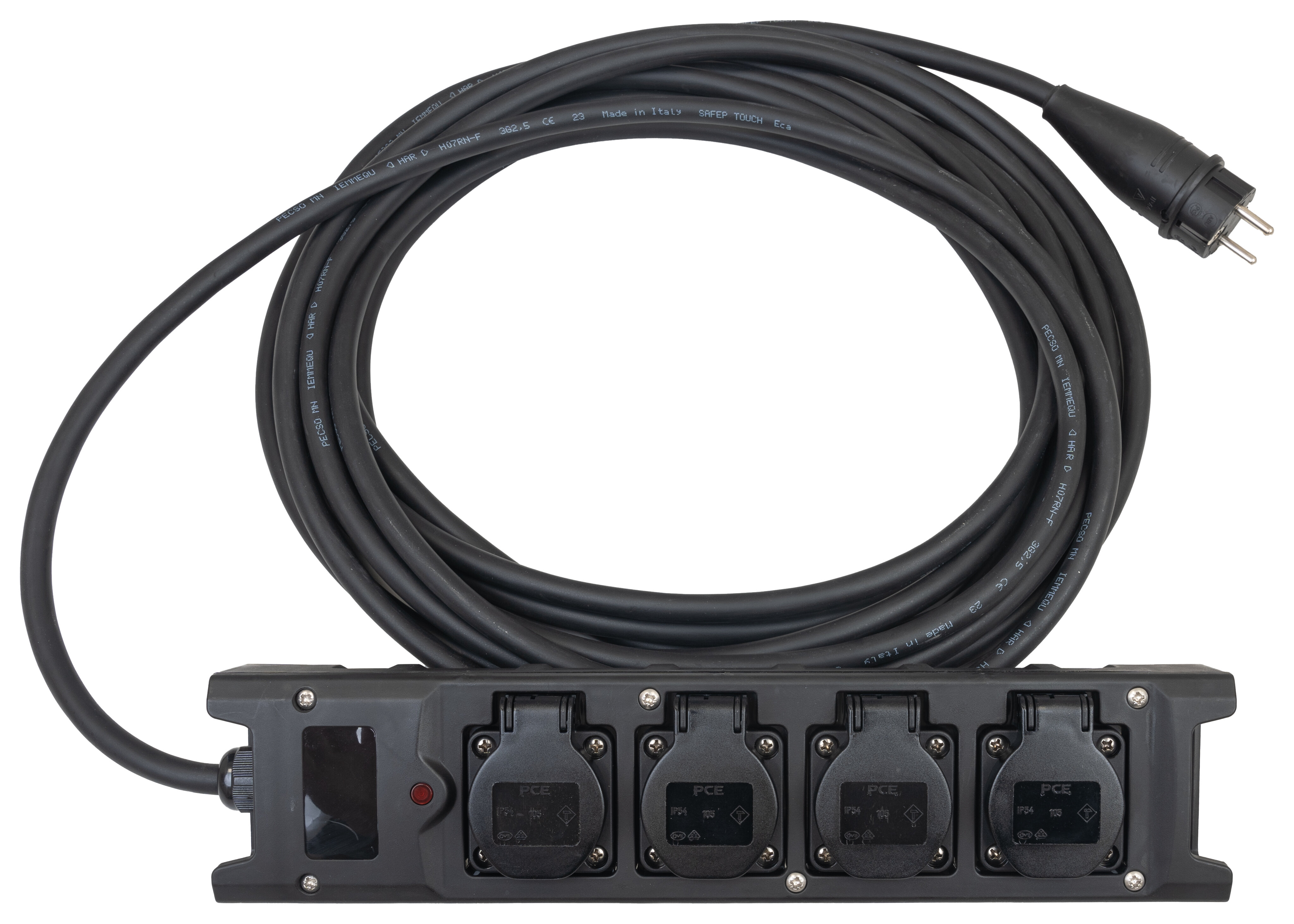Verdeelblok VD16 4-voudig 230 V incl. 10 mtr. H07RN-F 3G2,5 zwart