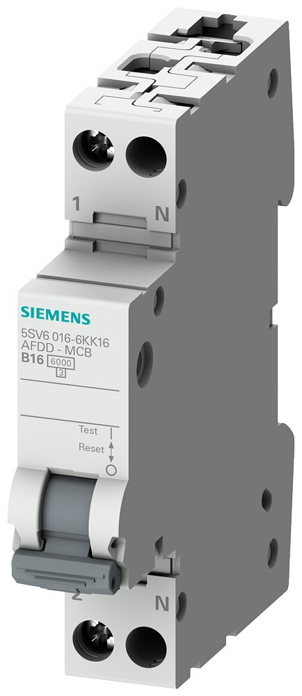 Siemens brandbeveiliging schakelaar 1P+N, 230V, 6kA, 1 module breed C, 16 A