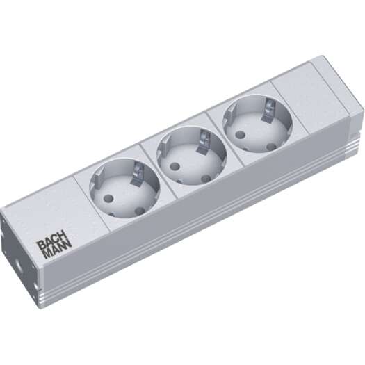 Contactdoos blok 10", 3-voudig, zonder schakelaar