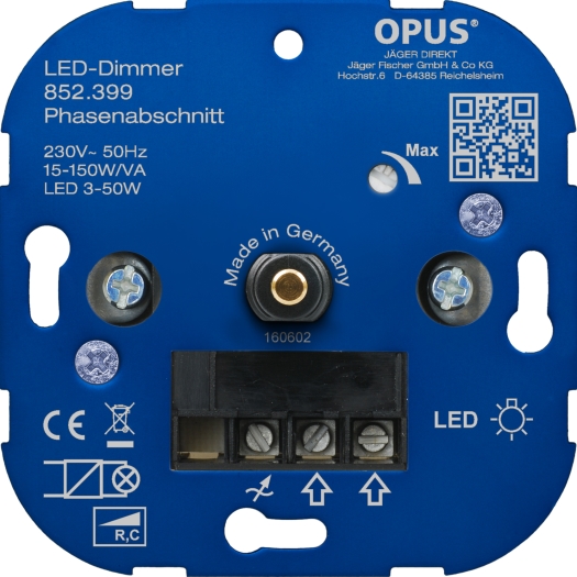 OPUS dimmer voor LED´s en energiespaarlampen 5 - 110 VA / LED 3 - 50 W