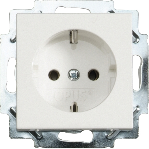 OPUS 55 Hybride geaarde contactdoos met steekklemmen met steekklemmen polarwit