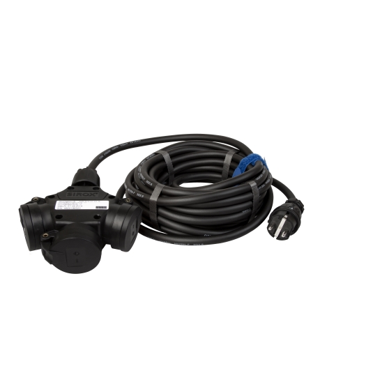 SIROX® verlengkabel H07RN-F 3G2,5 mm² met spanningsweergave 5 m zwart