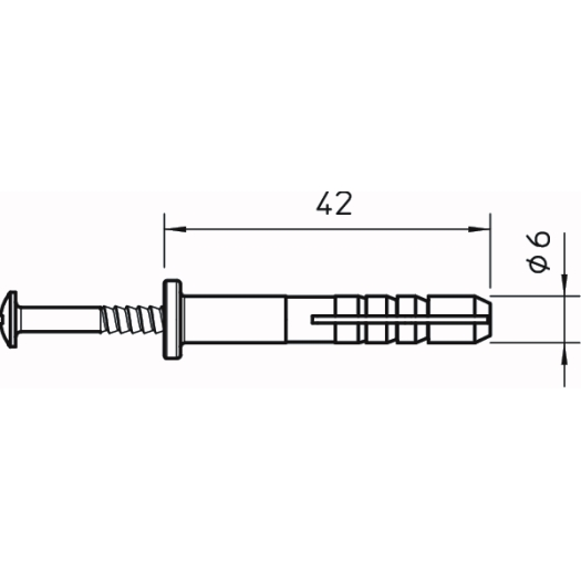 Slagplug voor Type 2955 6x40mm, PA, grijs wit, RAL 9002