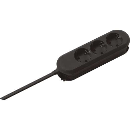Powerstrip Smart 3x contactdozen zwart 3,0 m voedingskabel