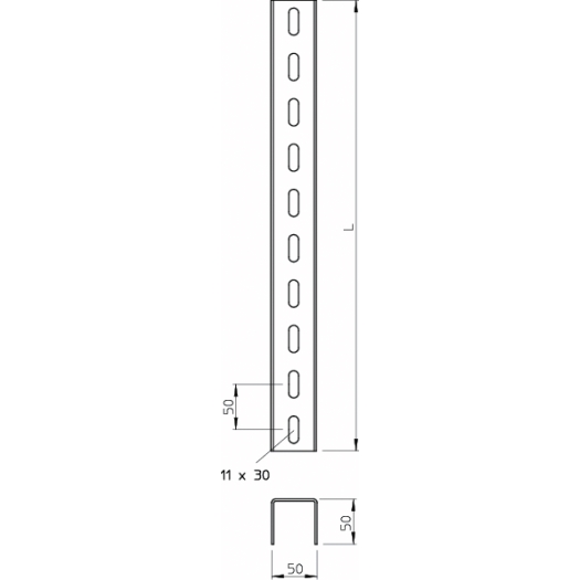 U-greep 3-stg geplombeerd 50x50x300 US 5 30 FT