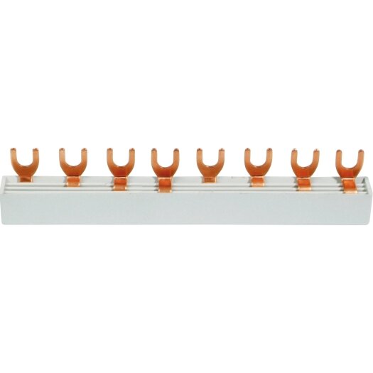 3-fasen vorkrail voor 3P+N automaten, L-uitvoering, gesloten 2 x 4 polen, 142 mm lang