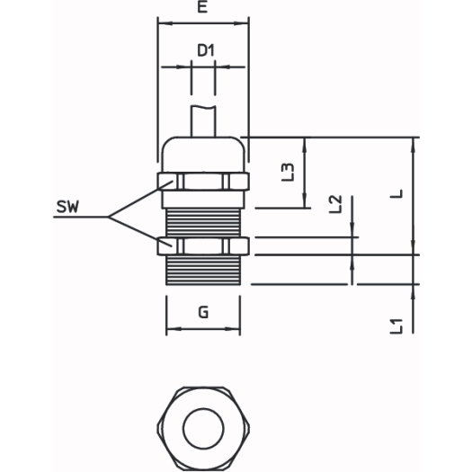 Wartel M12, CuZn, N