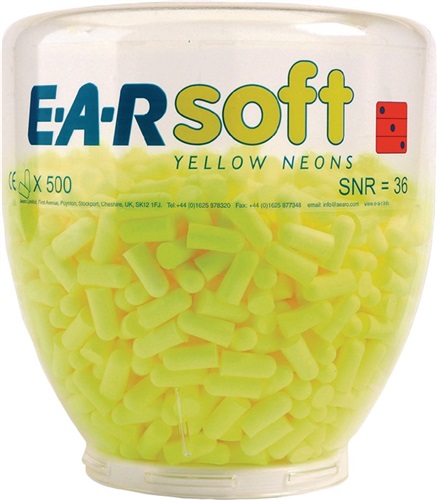 Gehoorbeschermingspluggen E-A-Rsoft Yellow Neons Navulling (SNR)=36 dB Dispenser à 500 PA