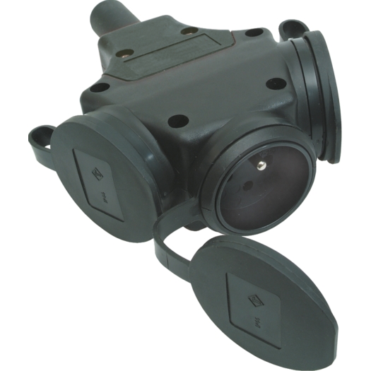 SIROX® rubber 3-voudige hangverdeler met penaarde