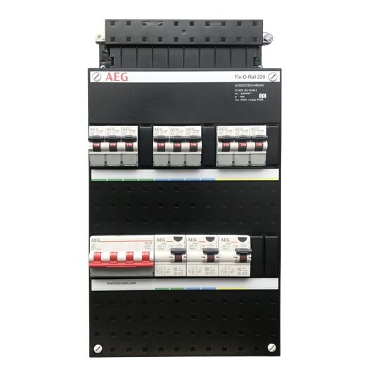 AEG Fix-O-Rail groepenkast 3-fasen 9 groeps - A330/232323+HS4/40