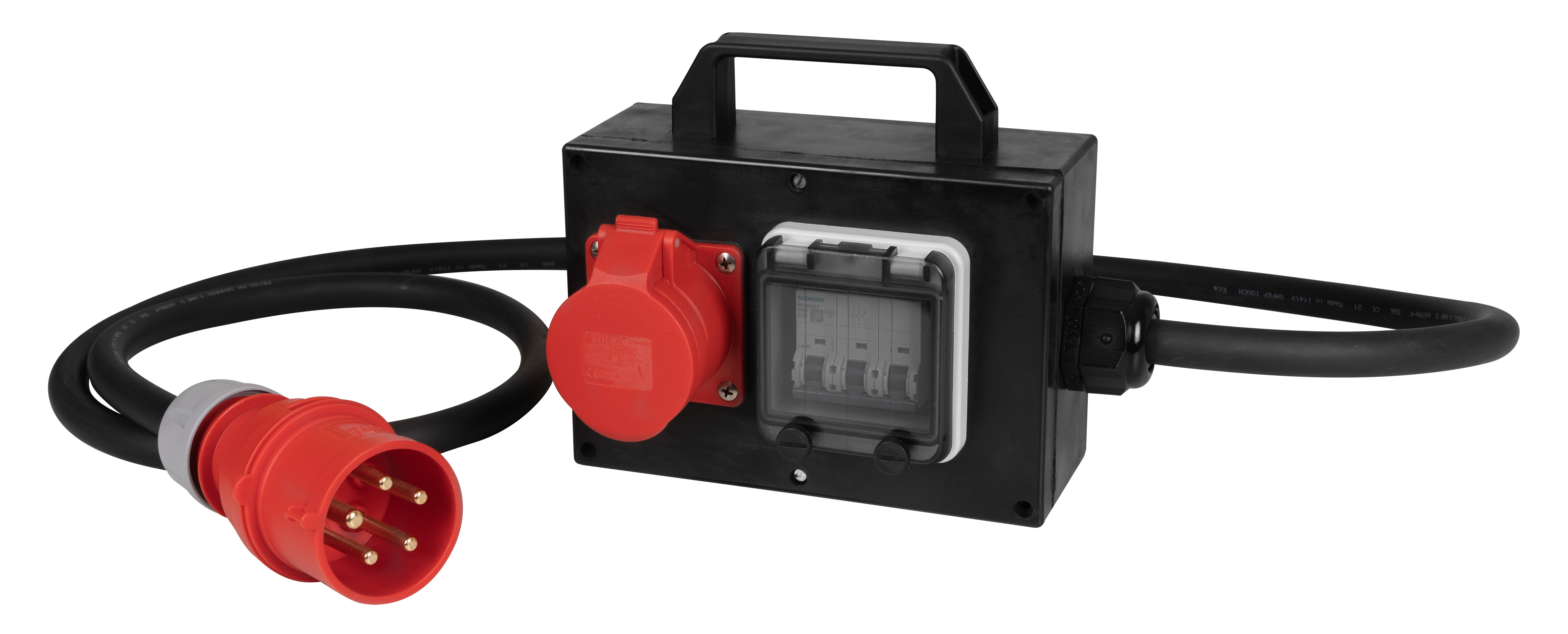Massief rubberen adapter 32A-16A gezekerd 1LS 16A 3-polig C SIEMENS REG Massief rubberen adapter 32A-16A gezekerd 1LS 16A 3-polig C SIEMENS REG