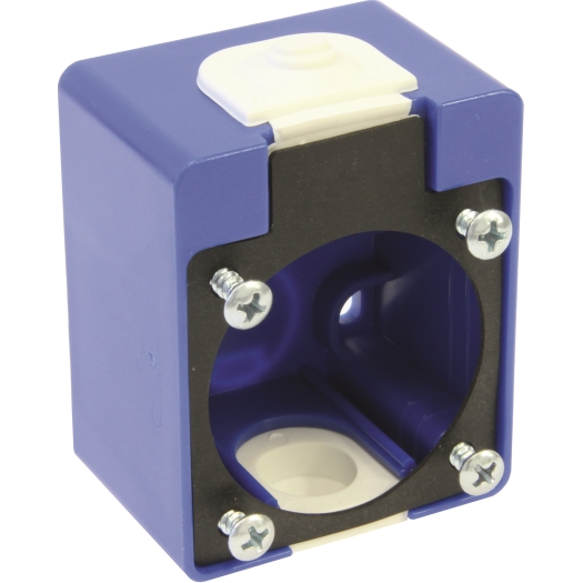Opbouwbehuizing voor inbouwcontactdozen met flensmaat 50 x 50 mm blauw