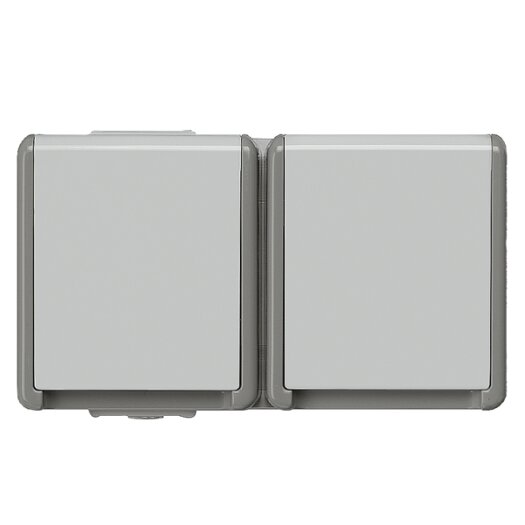 DELTA wandcontactdoos IP44 AP SCHUKO wandcontactdoos 2-voudig horizontaal
