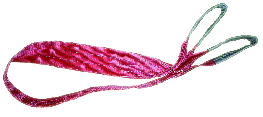 Hijsband 5.000 kg, 4m, tweelaags, rood, met versterkte lussen