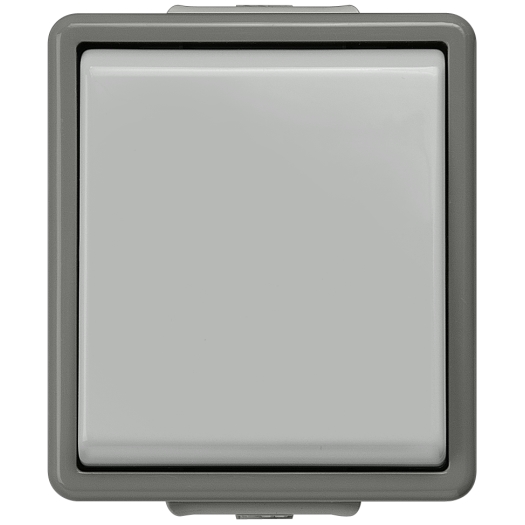 DELTA fläche IP44, AP dunkelgrau/hellgrau Taster, 10A 250V, 