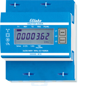 ELTAKO KWH-meter - 3 fasen Display, 3 x 80 A, MID geijkt