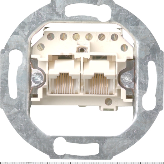 Gira RJ45 telefoon wandcontactdoos CAT3 2-voudig enkel bedraad (018700)
