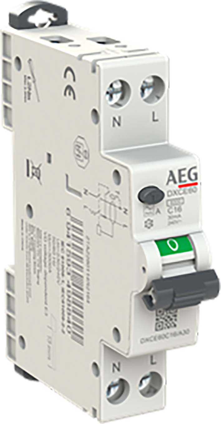 AEG Aardlekautomaat 1P+N C16 A, 30mA - 1 module breed - spanningsafhankelijk