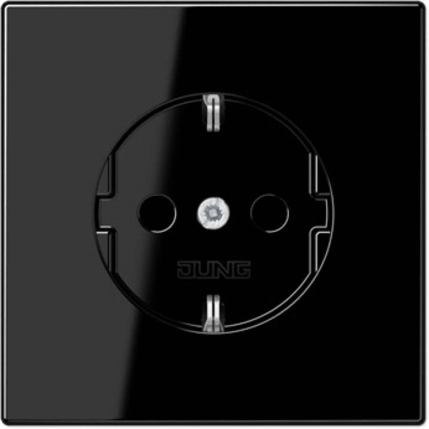 Jung LS990 wandcontactdoos met randaarde zwart