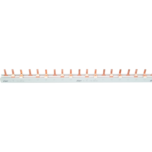 3-fasen stiftrail, L-uitvoering, open 19 x 3 polen, 1.000 mm lang