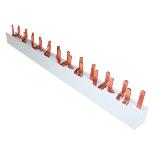 3-fase pin rail, L-ontwerp gesloten, 12 modules