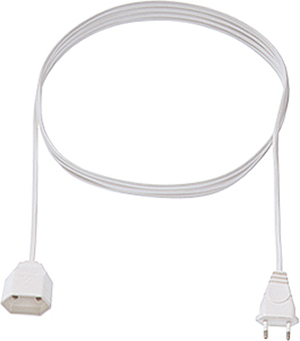 Euro verlengstuk H03VVH2-F x0,75mm² 3,0m in wit