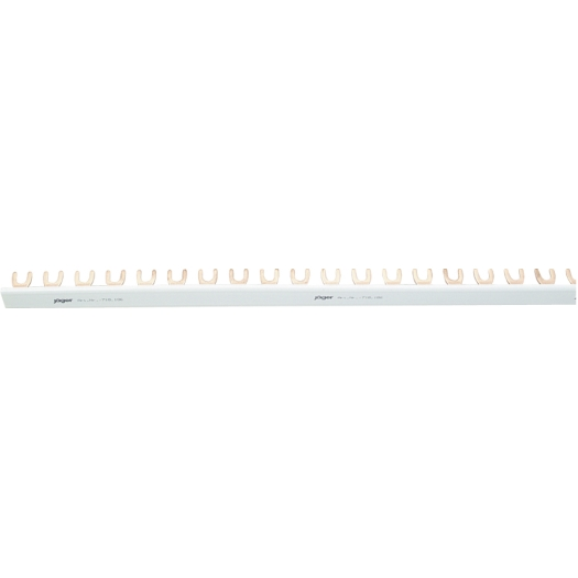 1-fase vorkrail, 90° gebogen, geïsoleerd 57 x 1 pool, 1.000 mm lang 1-fase vorkrail, 90° gebogen, geïsoleerd 57 x 1 pool, 1.000 mm lang