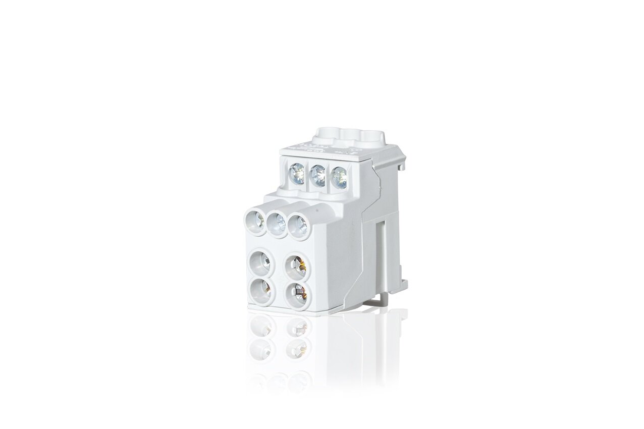 Hoofdaansluitklem 25 mm² - N/PE kenmerking in kleur grijs