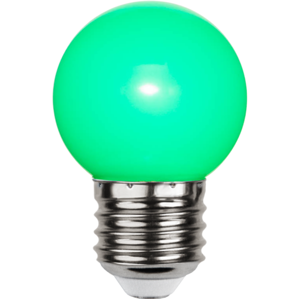 LED in druppellampvorm - E27 "gekleurd" groen, 1W, 6lm